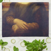 Elegant Chic Green Mona Lisa Covid 19 schilderijen Theedoek (Gevouwen)