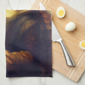 Elegant Chic Green Mona Lisa Covid 19 schilderijen Theedoek (Quarter Fold)