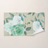 Elegant chic green white floral bad handdoek (Handdoek)