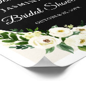 Elegant Chic Green White Floral Vrijgezellenfeest  Poster (Hoek)