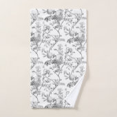 Elegant Chic  Grey Roos Floral Bad Handdoek (Handdoek)