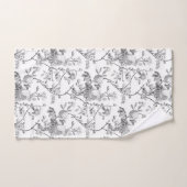 Elegant Chic  Grey Roos Floral Bad Handdoek (Handdoek)