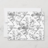 Elegant Chic  Grey Roos Floral Notitiekaartje (Achterkant)