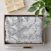 Elegant Chic  Grey Roos Floral Tissuepapier (Geschenk)