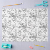 Elegant Chic  Grey Roos Floral Tissuepapier (Craft)