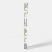 Elegant  Chic Grey White Horse Toile Case-Mate iPhone Case (Achterkant / Rechts)