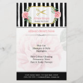 Elegant Chic Hair Stylist Gold Scissors Stripes Flyer (Voorkant)