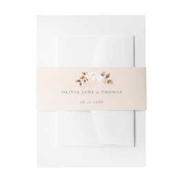 Elegant Chic Herfst Blush Eucalyptus Floral Weddin Uitnodigingen Wikkel