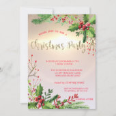 Elegant Chic Holly Berries Company kerst Kaart (Voorkant)