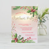 Elegant Chic Holly Berries Company kerst Kaart (Staand voorkant)
