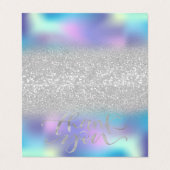 Elegant Chic Holographic Silver Bokeh Hartelijk da Visitekaartje (Buitenkant ongevouwen)