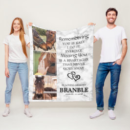 Elegant Chic Horse Memorial Foto Collage Fleece Deken