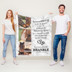 Elegant Chic Horse Memorial Foto Collage Fleece Deken