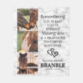 Elegant Chic Horse Memorial Foto Collage Fleece Deken (Voorkant)