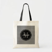 Elegant chic houndstooth Patroon canvas tas (Voorkant)