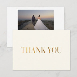 Elegant Chic Ivory Gold Bedankt voor je foto-kaart