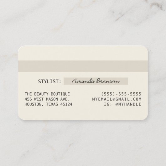 Elegant Chic Ivory Gold Luxe-creditcard Logo Visitekaartje (Achterkant)