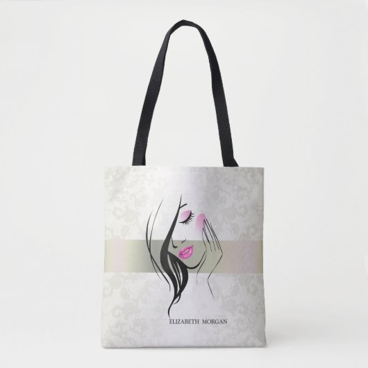  elegant, chic, kant, meisje Silhouette kan koelen Tote Bag (Voorkant)