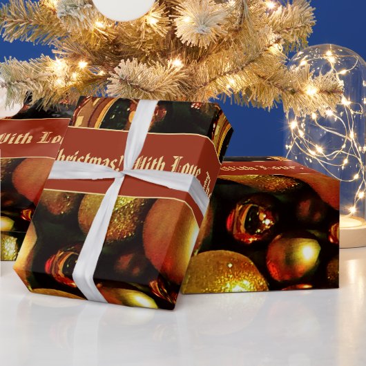 Elegant Chic KerstBaubles Patroon voegt tekst toe Cadeaupapier (Feestdagen)