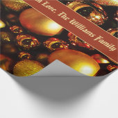 Elegant Chic KerstBaubles Patroon voegt tekst toe Cadeaupapier (Hoek)