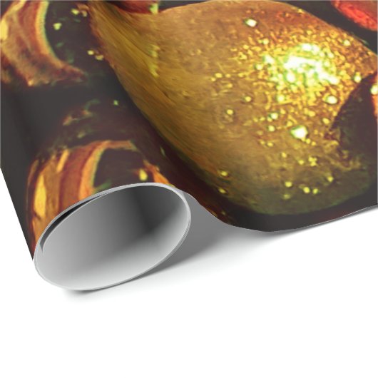 Elegant Chic KerstBaubles Patroon voegt tekst toe Cadeaupapier (Rol Hoek)