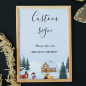 Elegant & chic Kerstmis aangepaste teken tafel Tek Poster