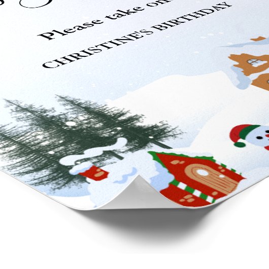 Elegant & chic Kerstmis aangepaste teken tafel Tek Poster (Hoek)