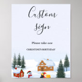 Elegant & chic Kerstmis aangepaste teken tafel Tek Poster (Voorkant)