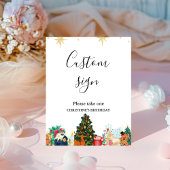Elegant & chic Kerstmis aangepaste teken tafel Tek Reclamebord Met Voetstuk