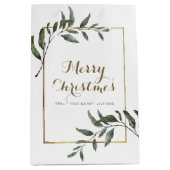 Elegant Chic Kerstmis Gold Foil Greenery Medium Cadeauzakje (Voorkant)