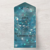 Elegant chic-klasje blauw glitter die overal mee n all in one uitnodiging (Binnen)