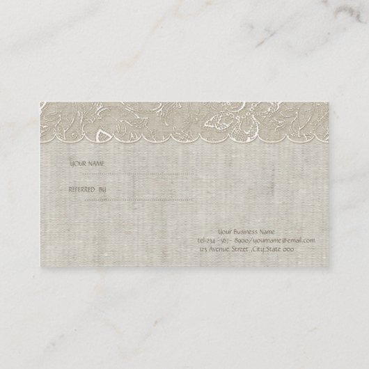 Elegant Chic, Lace, Bow Reference Kaart (Achterkant)