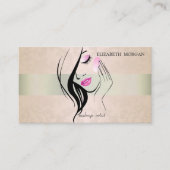 Elegant, Chic, Lace, Girl Silhouete Visitekaartje (Voorkant)