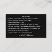Elegant Chic Lash Aftercare Instruction Card Visitekaartje (Achterkant)