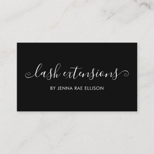 Elegant Chic Lash Aftercare Instruction Card Visitekaartje (Voorkant)