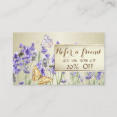 Elegant Chic Lavander Referral Kaart (Voorkant)