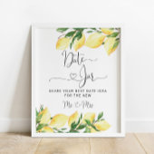 Elegant Chic Lemon Datum Jar Vrijgezellenfeest Pos Poster