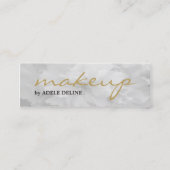 Elegant Chic Light Grey Floral Makeup Artist Mini Visitekaartje (Voorkant)