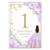Elegant Chic Lilac Purple Gold Quinceanera Kaart (Achterkant)