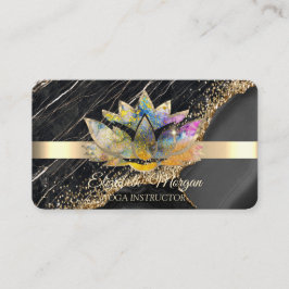 Elegant Chic Lotus Black Marmer Visitekaartje