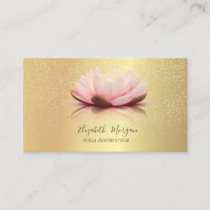 Elegant Chic Lotus Gold Confetti Yoga Instructor Visitekaartje