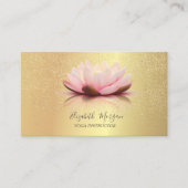 Elegant Chic Lotus Gold Confetti Yoga Instructor Visitekaartje (Voorkant)