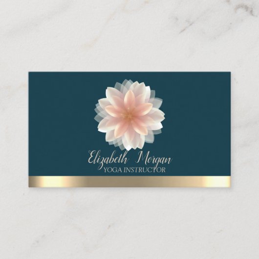 Elegant Chic Lotus Gold Stripe Visitekaartje (Voorkant)