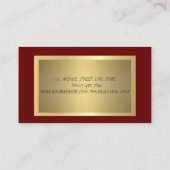 Elegant Chic Lotus Professional, Faux Gold, rood Visitekaartje (Achterkant)