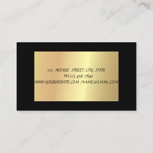Elegant Chic Lotus Professional, Faux Gold, zwart Visitekaartje (Achterkant)