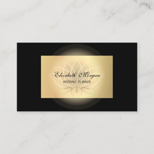 Elegant Chic Lotus Professional, Faux Gold, zwart Visitekaartje (Voorkant)