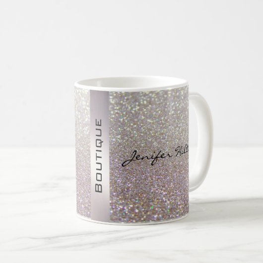 Elegant chic luxe faux glittery koffiemok (Voorkant rechts)
