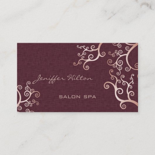 Elegant chic luxe hedendaags abstract linnen visitekaartje (Voorkant)