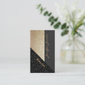 Elegant chic luxe hedendaagse leopard glittery visitekaartje (Staand voorkant)