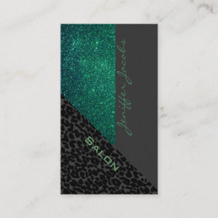 Elegant chic luxe hedendaagse leopard glittery visitekaartje